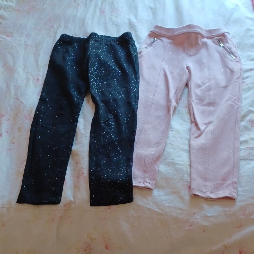 Kids Black and Pink Sparkle Pants Set